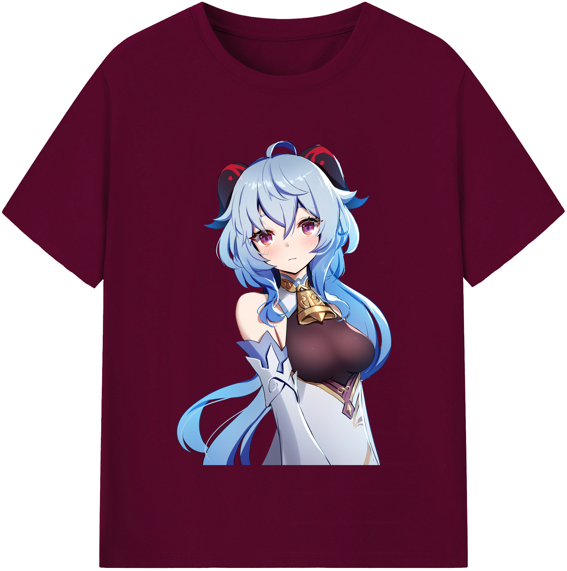 げんし神 甘雨 かんう genshin Ganyu レディースカジュアルプリントTシャツ（綿100％）